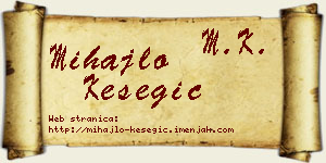 Mihajlo Kesegić vizit kartica